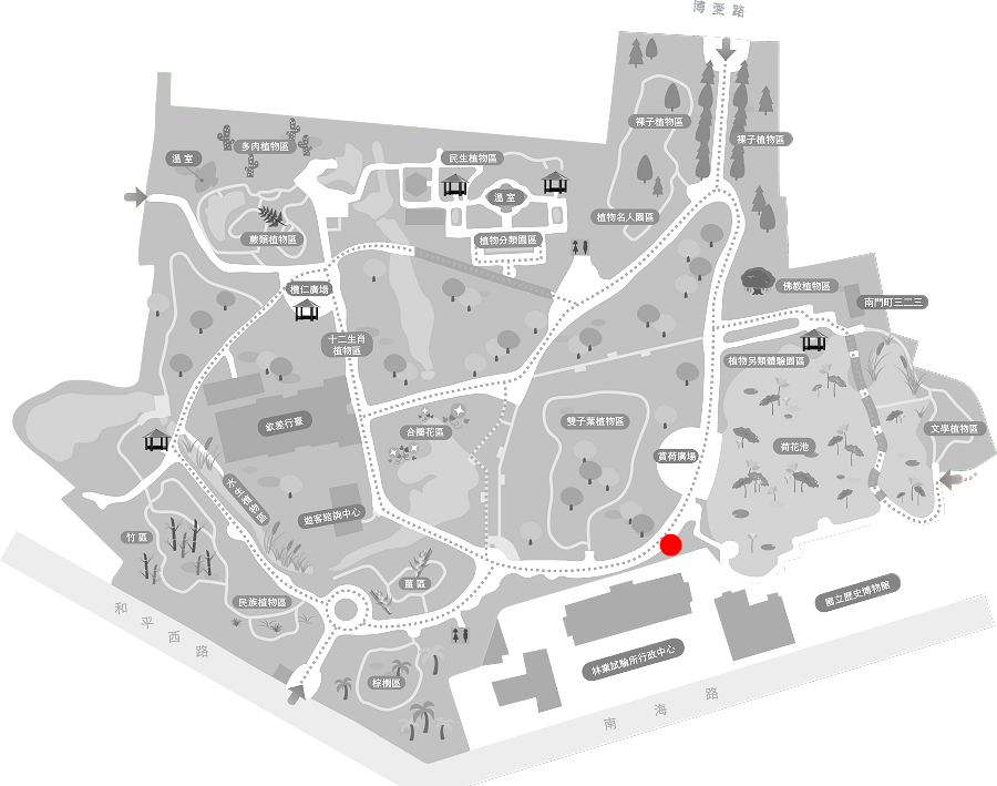 台灣糯米條的植栽位置圖