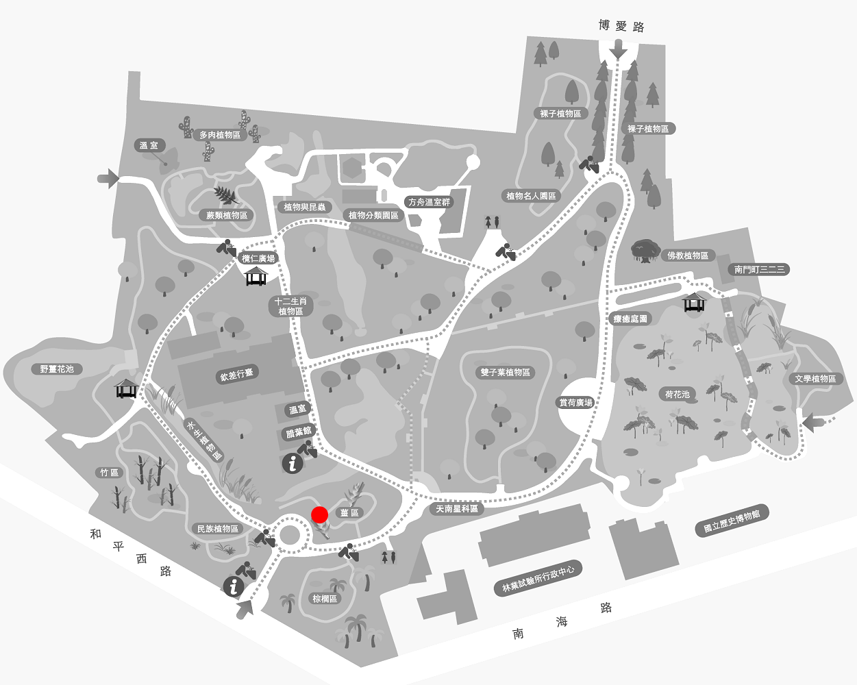 赫蕉「長尾鸚鵡」的植栽位置圖