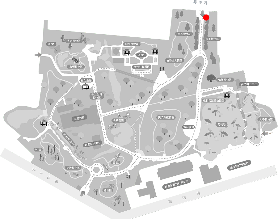 長距根節蘭的植栽位置圖